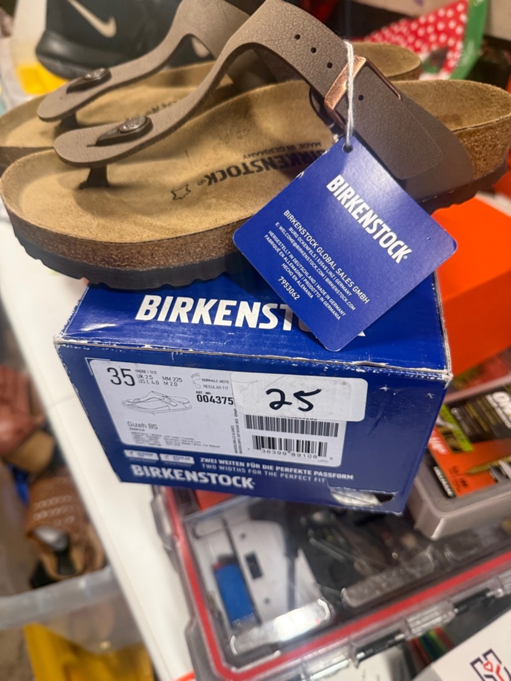 Birkenstock Men's Taupe Gizeh Thong Sandal - Picture 3 of 3